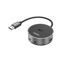 هاب USB2.0 سه پورت با تبدیل صدا یونیتک مدل Y-2197GY - ایلیا کامپیوتر