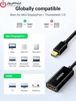 تبدیل Mini Display به HDMI یوگرین مدل UGREEN 10461 - ایلیا کامپیوتر