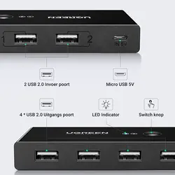 هاب سوئیچ 4 پورت پرینتر یوگرین مدل US216-30768 - ایلیا کامپیوتر