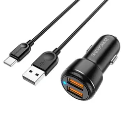 شارژر فندکی بروفون مدل BZ17 QC 3 تایپ سی