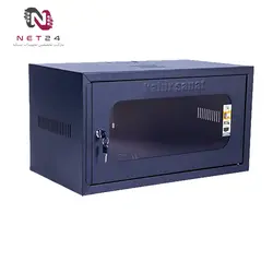 رک دیواری کبیر صنعت 6 یونیت عمق 45 فریم فلزی+پاور+فن+درب جانبی kabirSanat KS645DFKabirsanat KS645DF 6 Unit Depth 45 Wall Mount Rack