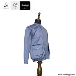 کاپشن شلوار کار مردانه قاپک دار دو جیب درب دار یقه ایستاده رنگ طوسی کد 26643