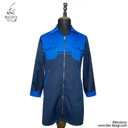 مانتو شلوار کار زنانه پارچه کجراه رنگ سرمه ای خرج کار آبی نوار دوزی قد 95 کد 23799