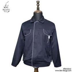 کاپشن شلوار کار مردانه مدل یقه ایستاده با قاپک شلوار جیب دار  رنگ سرمه ای پارچه کجراه کد 23544