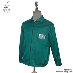 کاپشن شلوار کار مردانه مهندسی مدل یقه دار جلو زیپ دار شلوار جیب دار کمر کشی رنگ سبز کد23538