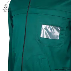 کاپشن شلوار کار مردانه مهندسی مدل یقه دار جلو زیپ دار شلوار جیب دار کمر کشی رنگ سبز کد23538