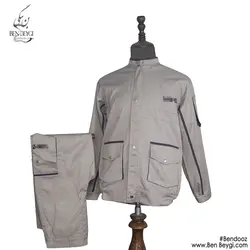 کاپشن شلوار کار مردانه مدل یقه بسته جیب پاکتی قاپک دار شلوار جیب دار  رنگ طوسی کد 23534