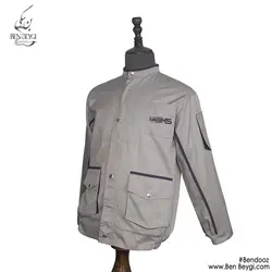 کاپشن شلوار کار مردانه مدل یقه بسته جیب پاکتی قاپک دار شلوار جیب دار  رنگ طوسی کد 23534