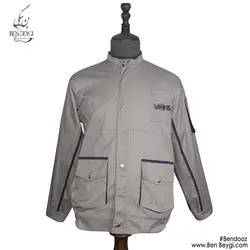 کاپشن شلوار کار مردانه مدل یقه بسته جیب پاکتی قاپک دار شلوار جیب دار  رنگ طوسی کد 23534