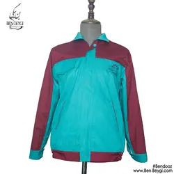 کاپشن کار مردانه مدل یقه دار  با قاپک رنگ سبز قرمز آستین دورنگ کد 23292