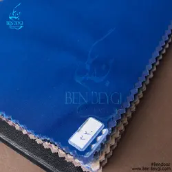 پیراهن مردانه اداری رنگ آبی کاربنی یقه برگردان آستین بلند ساده تک جیب پارچه تترون کد 20288