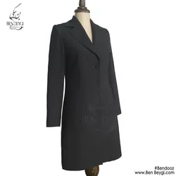 مانتو شلوار اداری تک دکمه یقه انگلیسی قد 100 پارچه بزیاق ترک کد 19237