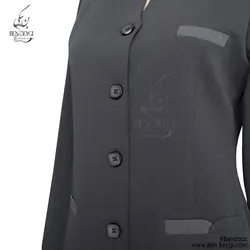 مانتو شلوار اداری قد 100 پارچه فیونا پیش 5 دکمه سرآستین سه دکمه مدل سه جیب فیلتاب سه رنگ طوسی مشکی سرمه ای کد 18736
