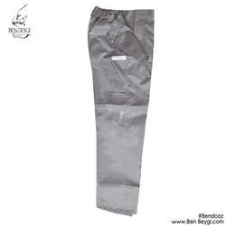 شلوار کار دو جیب بغل دو جیب پشت نواردار کمر پل دار پشت کش دار جیب کوچک روی زانو  رنگ طوسی کد ab-17399