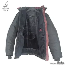 کاپشن کار زمستانی مدل پفی کلاه دار آستر پشم شیشه کد 17366