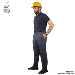 شلوار کار پارچه کتان شش جیب کمر پشت کش دار مغزی دوزی کد 16660