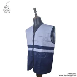 جلیقه کار مدل ساده دورنگ جلو زیپ دار کد 16490