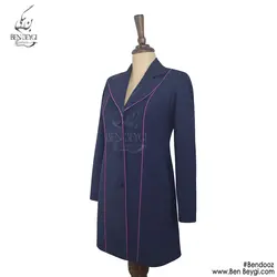 مانتو شلوار اداری مغزی دوزی سورمه ای جنس کرپ یقه انگلیسی کد 16193