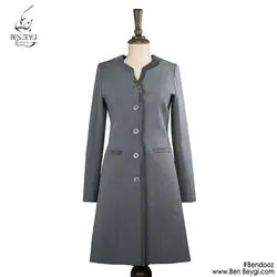 مانتو شلوار اداری راه راه یقه دلبری ساتن دوزی طوسی کد 10719