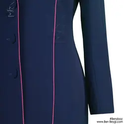 مانتو شلوار فرم اداری پارچه کرپ یقه انگلیسی مغزی دوزی کد 8235