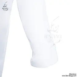 پیراهن آشپزی شف رنگ سفید یقه ایستاده 8 دکمه کجراه کد 8078-IR