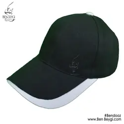 کلاه کتان مشکی سفید مدل لبه دار کد ira6065