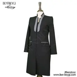 مدل مانتو فرم اداری یقه ایستاده کد 3828