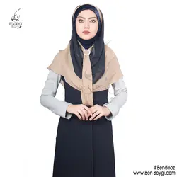مقنعه بیتا کرواتی ساده جنس حریر بهمراه زیر مقنعه ای از جنس تریکو  کد mi-3767