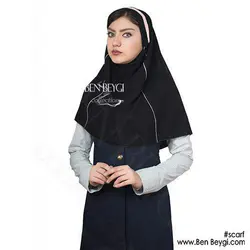 مدل مقنعه تل سر خود کرپ دو درز MI-3763