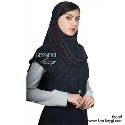 مدل مقنعه دراپه قیطون دوزی کرپ MI-3761