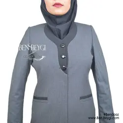 مانتو شلوار اداری یقه گرد بانتو دوزی کد 3494