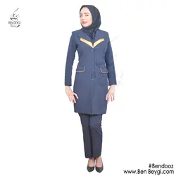 مدل مانتو فرم اداری یقه آمریکایی کد 3481