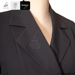 مانتو شلوار اداری | بزیاق ترک | چهار دکمه رنگ مشکی روهمگرد دار یقه انگلیسی [تعداد محدود] کد 30236
