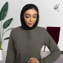 مانتو شلوار اداری | پارچه بزیاق | رنگ طوسی یقه گرد 4 دکمه مخفی پیش دوبل کد 32412