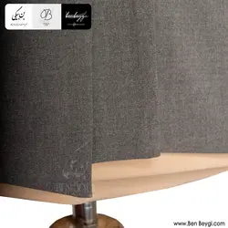 مانتو شلوار اداری | پارچه بزیاق | رنگ طوسی یقه گرد 4 دکمه مخفی پیش دوبل کد 32412