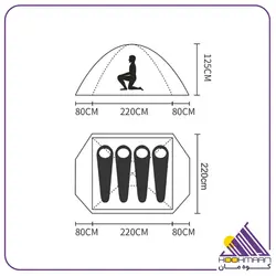 چادر کله گاوی جیلو مدل K2021-C چهار نفره | کوه مان