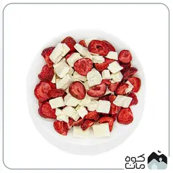 غذا خشک انجمادی آف کوک تکه های توت فرنگی و بستنی وانیل