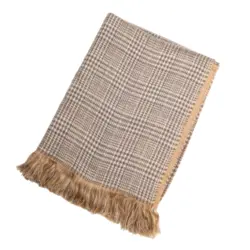 شال زنانه موهر دورو چهارخانه ریز - دنیای کلاه