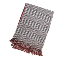 شال زنانه موهر دورو چهارخانه ریز - دنیای کلاه