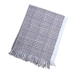 شال زنانه موهر دورو چهارخانه ریز - دنیای کلاه