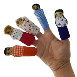 عروسک انگشتی پارچه ای طرح خانواده 5 عددی