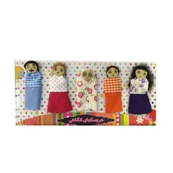 عروسک انگشتی پارچه ای طرح خانواده 5 عددی