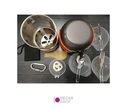 کیت 9 تایی پخت و پز هیزمی دسته نارنجی