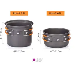 کیت 9 تایی پخت و پز هیزمی دسته نارنجی