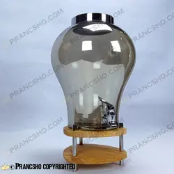 کلمن شیشه ای پایه فلزی طرح دلینا شیشه شامپاینی