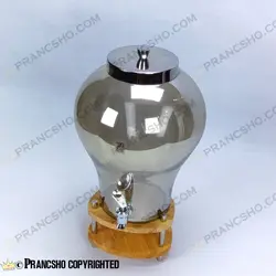 کلمن شیشه ای پایه فلزی طرح دلینا شیشه شامپاینی