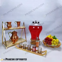 کلمن شیشه ای پایه فلزی طرح دلینا شیشه الماسی (ترک دار)