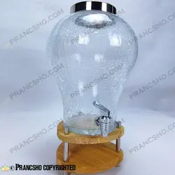 کلمن شیشه ای پایه فلزی طرح دلینا شیشه الماسی (ترک دار)