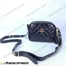 کیف پاسپورتی شنل (CHANEL) مشکی گلدوزی لوزی