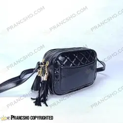 کیف پاسپورتی شنل (CHANEL) مشکی گلدوزی لوزی